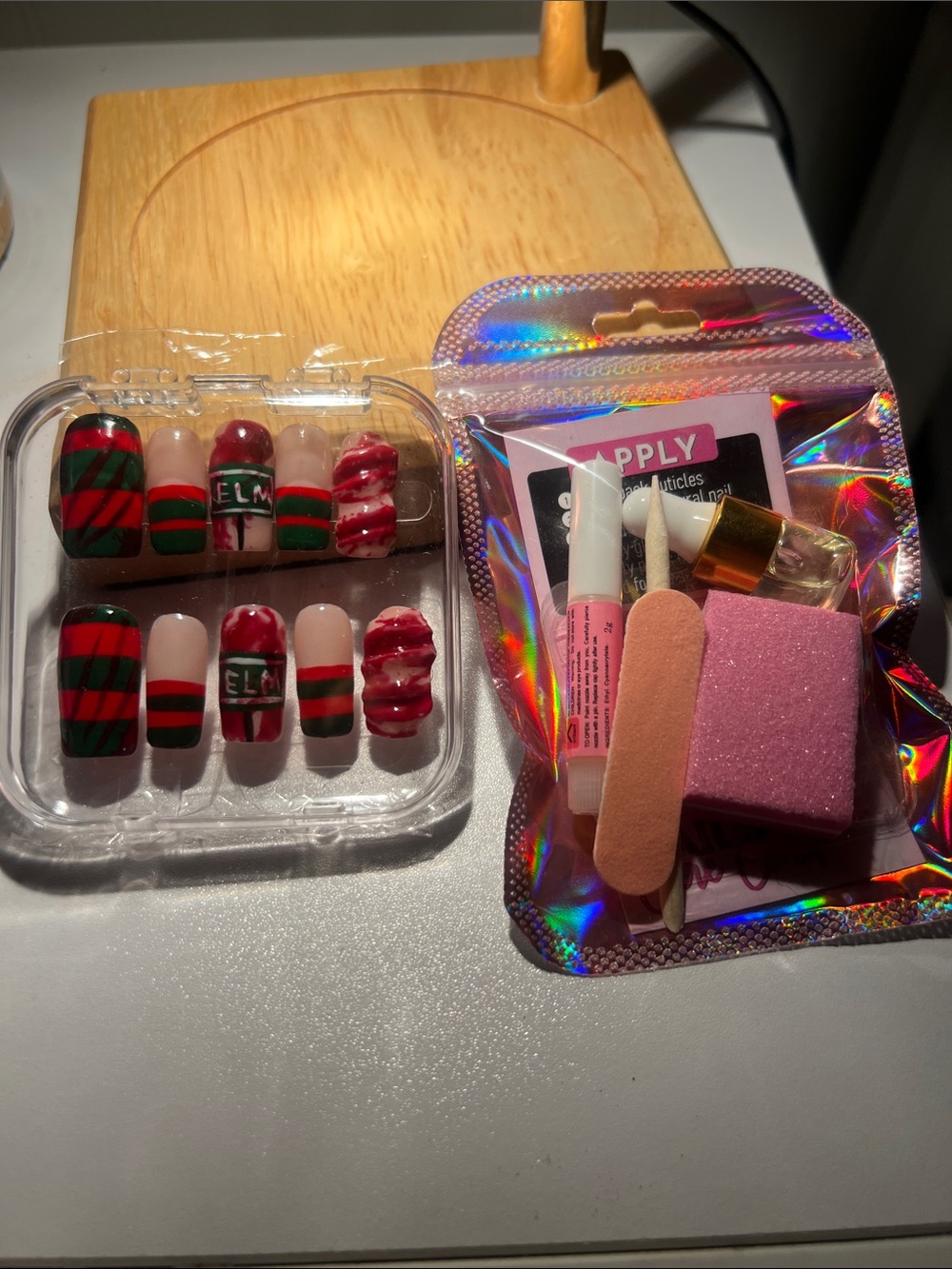 Handmade Freddy Kruger press-on nails